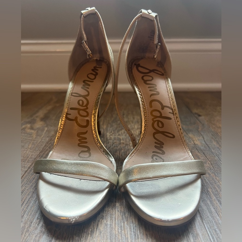 Sam Edelman Metallic Open-Toe Heels
